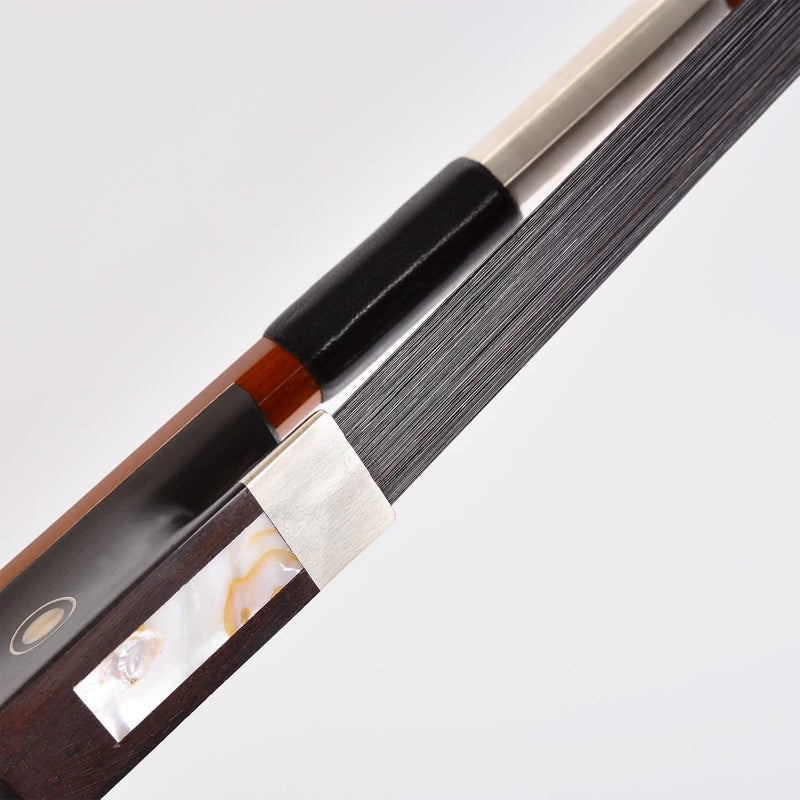 WinsterBow Brazilwood Ebony 1/8 Violin Bow with Natural Horsehair (Black Horse Hair Violin Bow 1/8) - Image 2